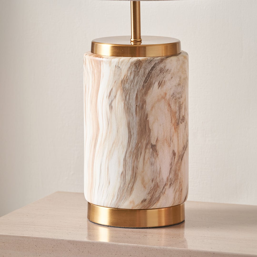 Carrara Natural Stone Effect Ceramic Table Lamp