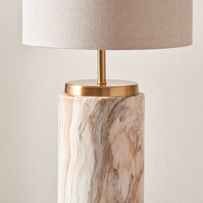 Carrara Natural Stone Effect Ceramic Table Lamp