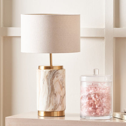 Carrara Natural Stone Effect Ceramic Table Lamp