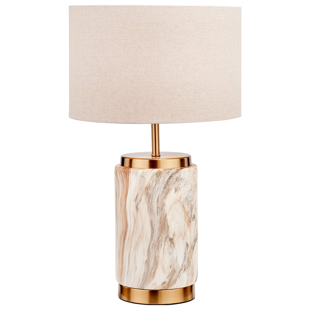 Carrara Natural Stone Effect Ceramic Table Lamp