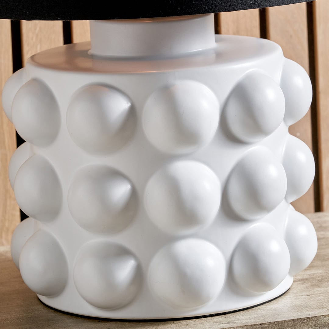 Serenity White Bobbled Ceramic Large Table Lamp Base