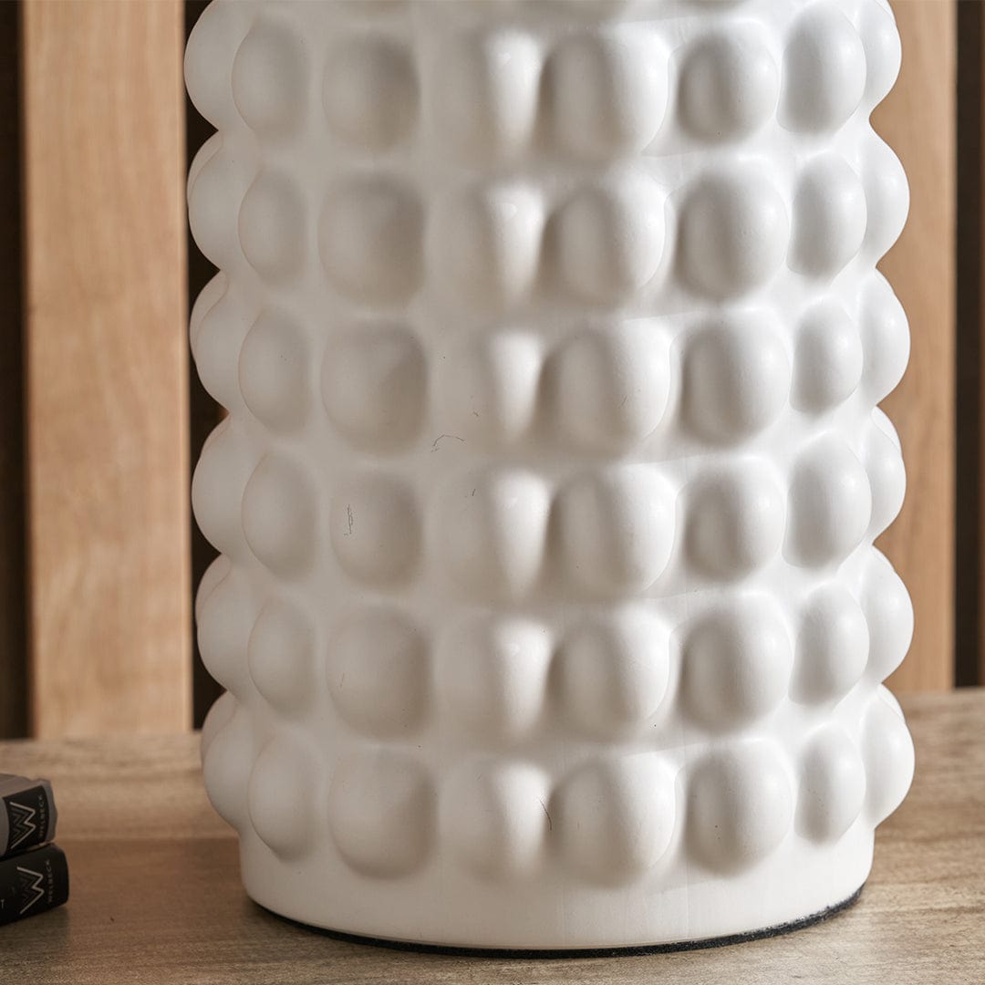 Sohan White Bobbled Ceramic Tall Table Lamp Base