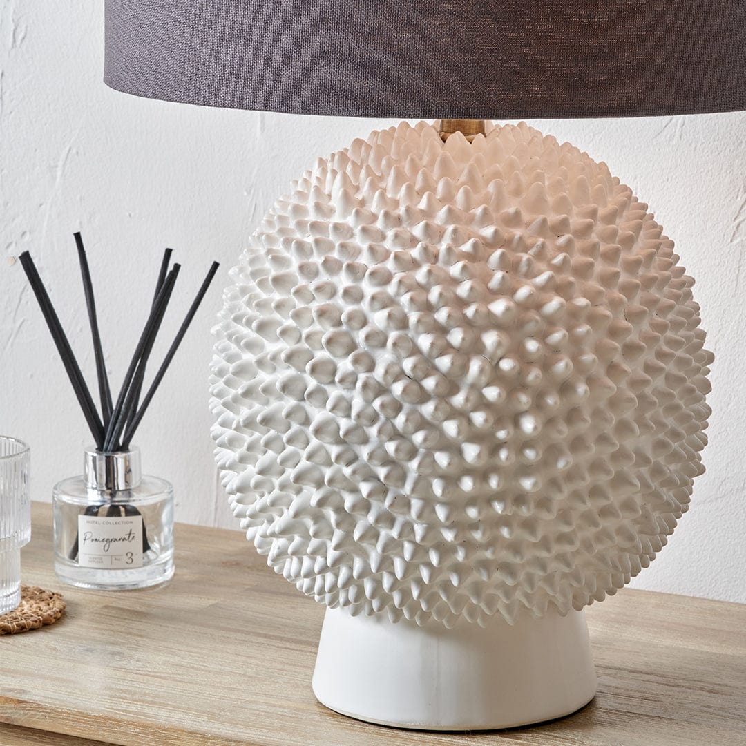 Wrenley Cream Ceramic Sea Urchin Table Lamp Base