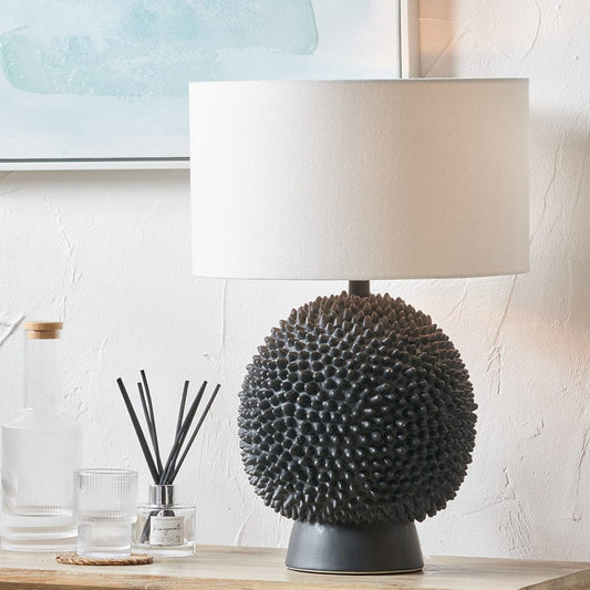 Wrenley Black Ceramic Sea Urchin Table Lamp Base