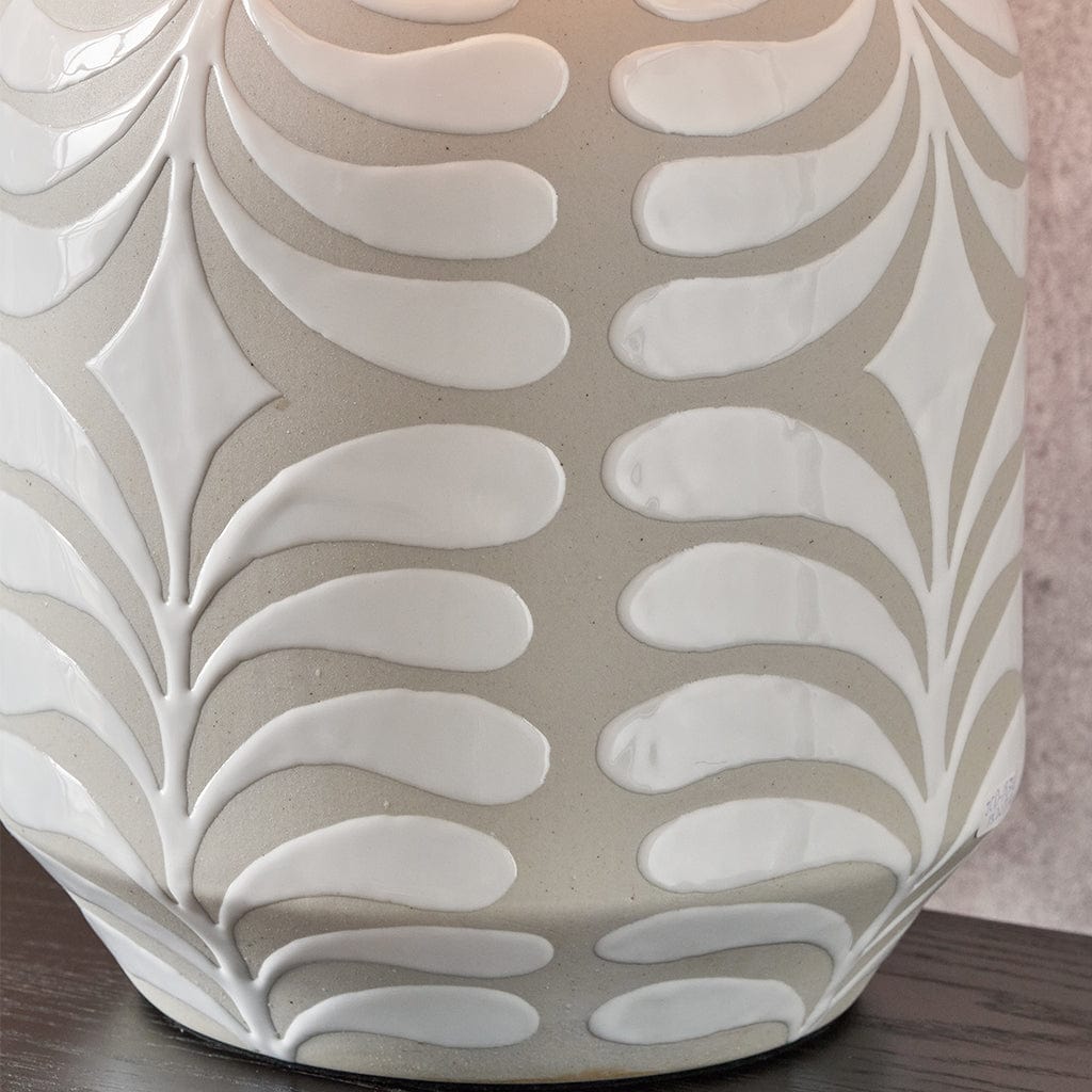 Tania Grey & White Pattern Ceramic Table Lamp Base