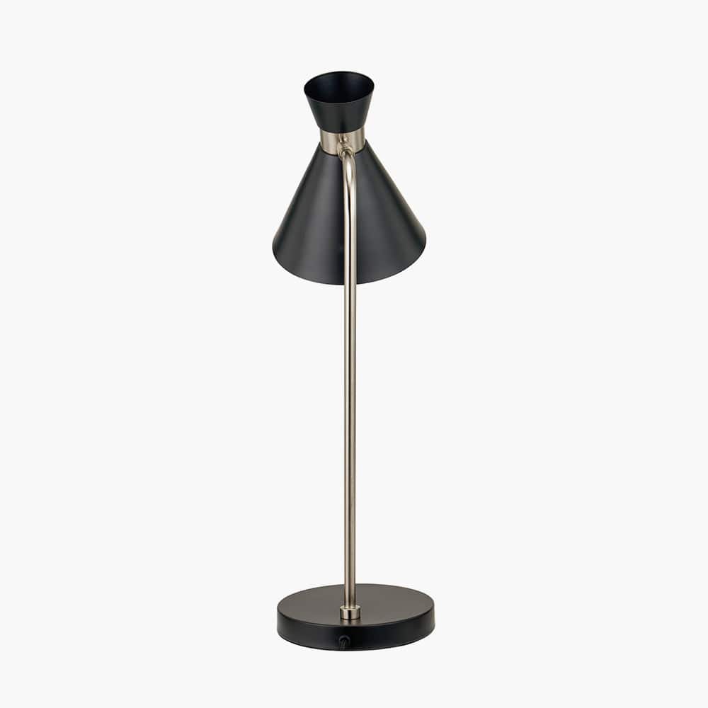 Benedict Black & Brushed Silver Metal Table Lamp