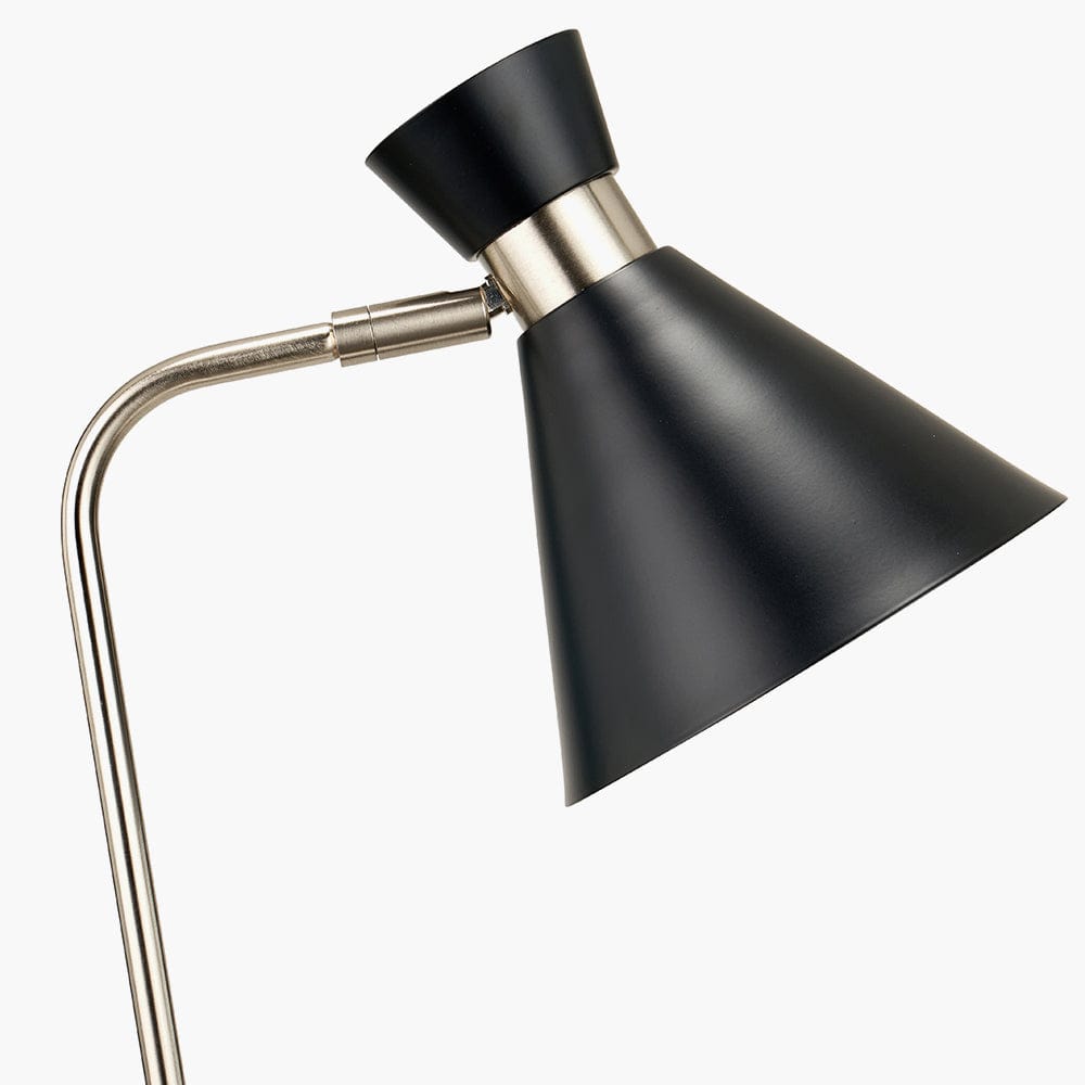 Benedict Black & Brushed Silver Metal Table Lamp