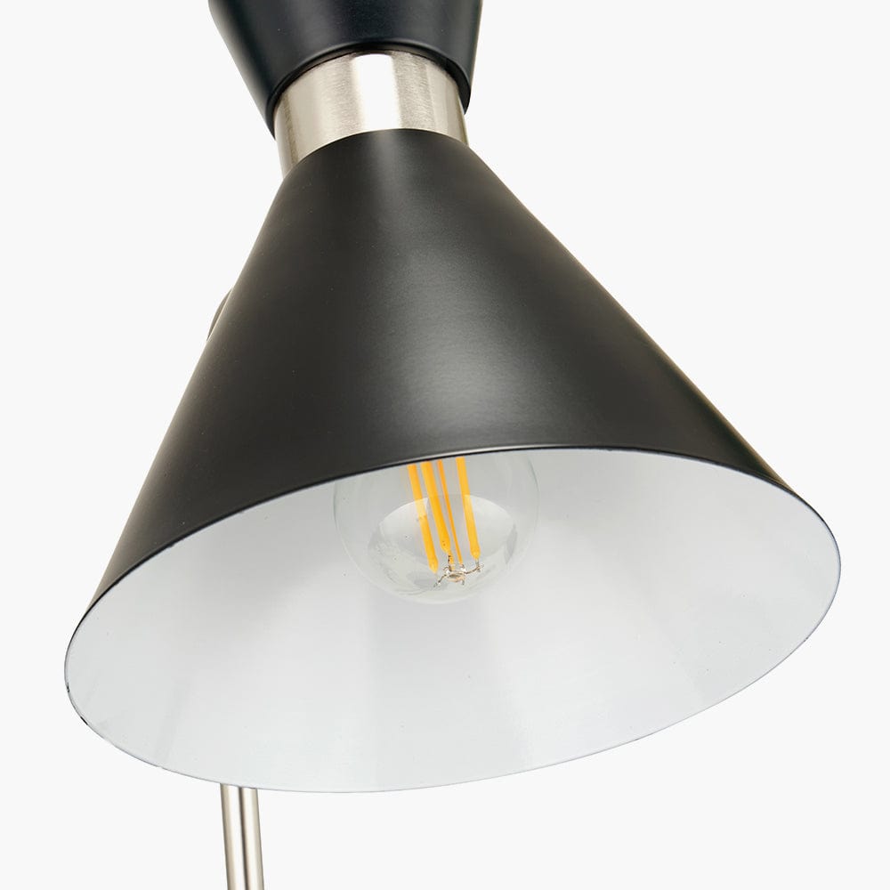 Benedict Black & Brushed Silver Metal Table Lamp