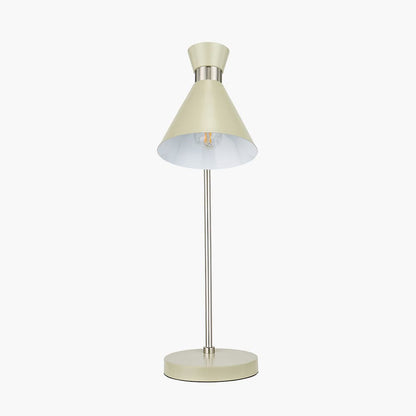 Benedict Sage & Brushed Silver Metal Table Lamp