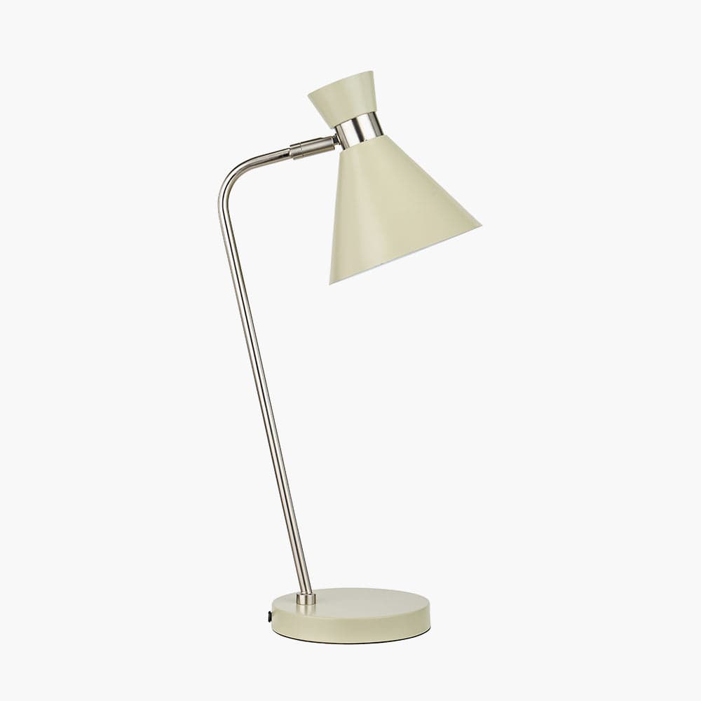 Benedict Sage & Brushed Silver Metal Table Lamp