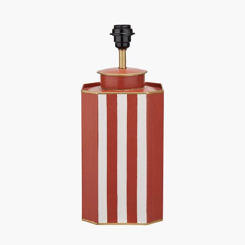 Raya Cinnamon & White Hand Painted Metal Table Lamp Base