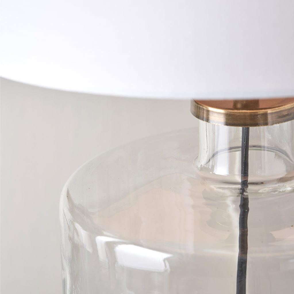 Josie Clear Glass & Antique Brass Metal Table Lamp Base