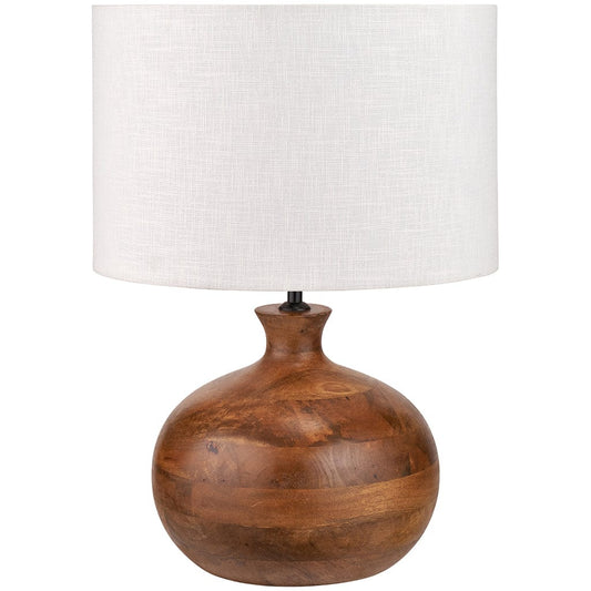 Kiah Brown Oiled Finish Mango Wood Round Table Lamp Base