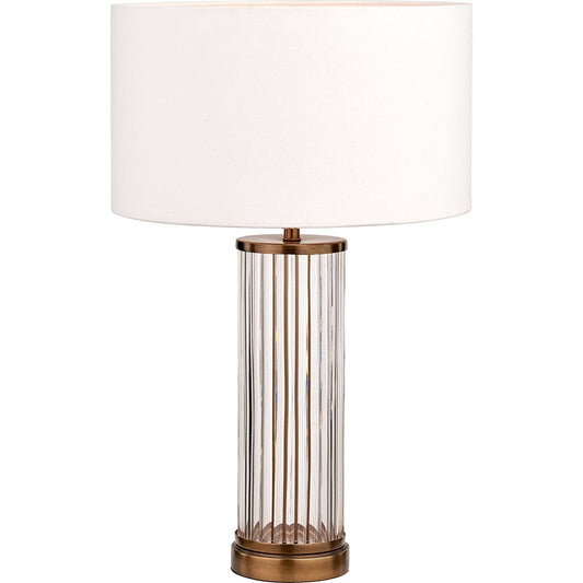 Ciara Clear Glass & Antique Brass Metal Table Lamp Base