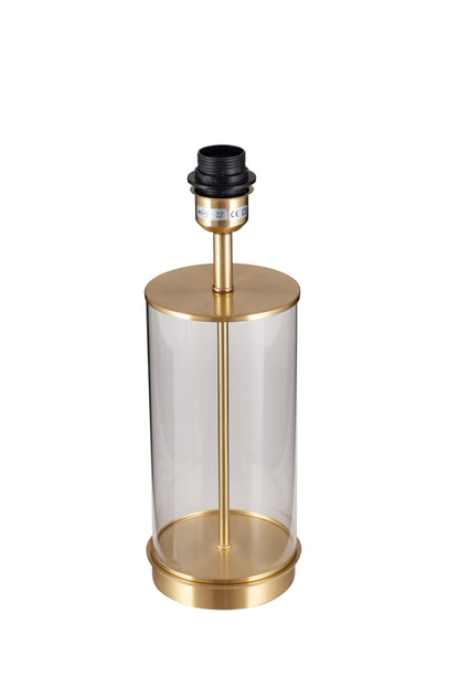 Clear Glass & Champagne Metal Table Lamp