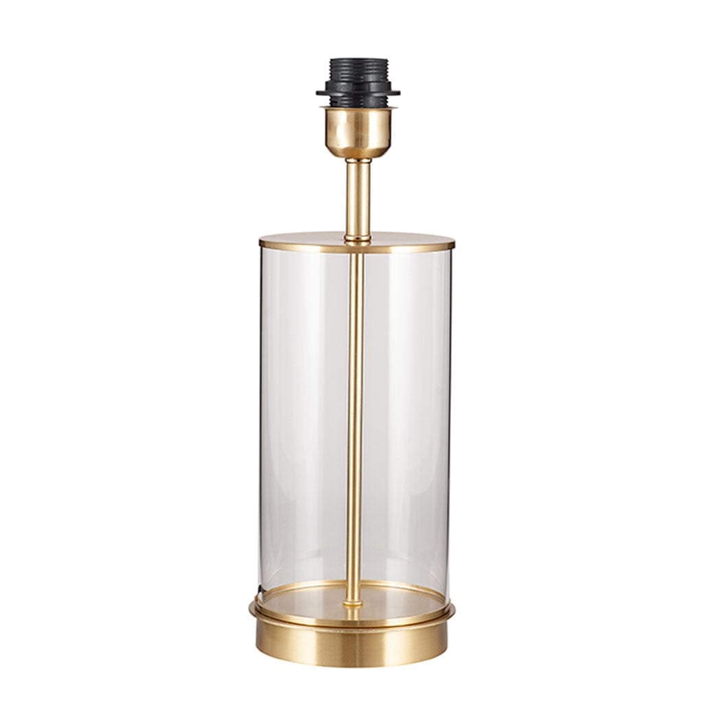 Clear Glass & Champagne Metal Table Lamp