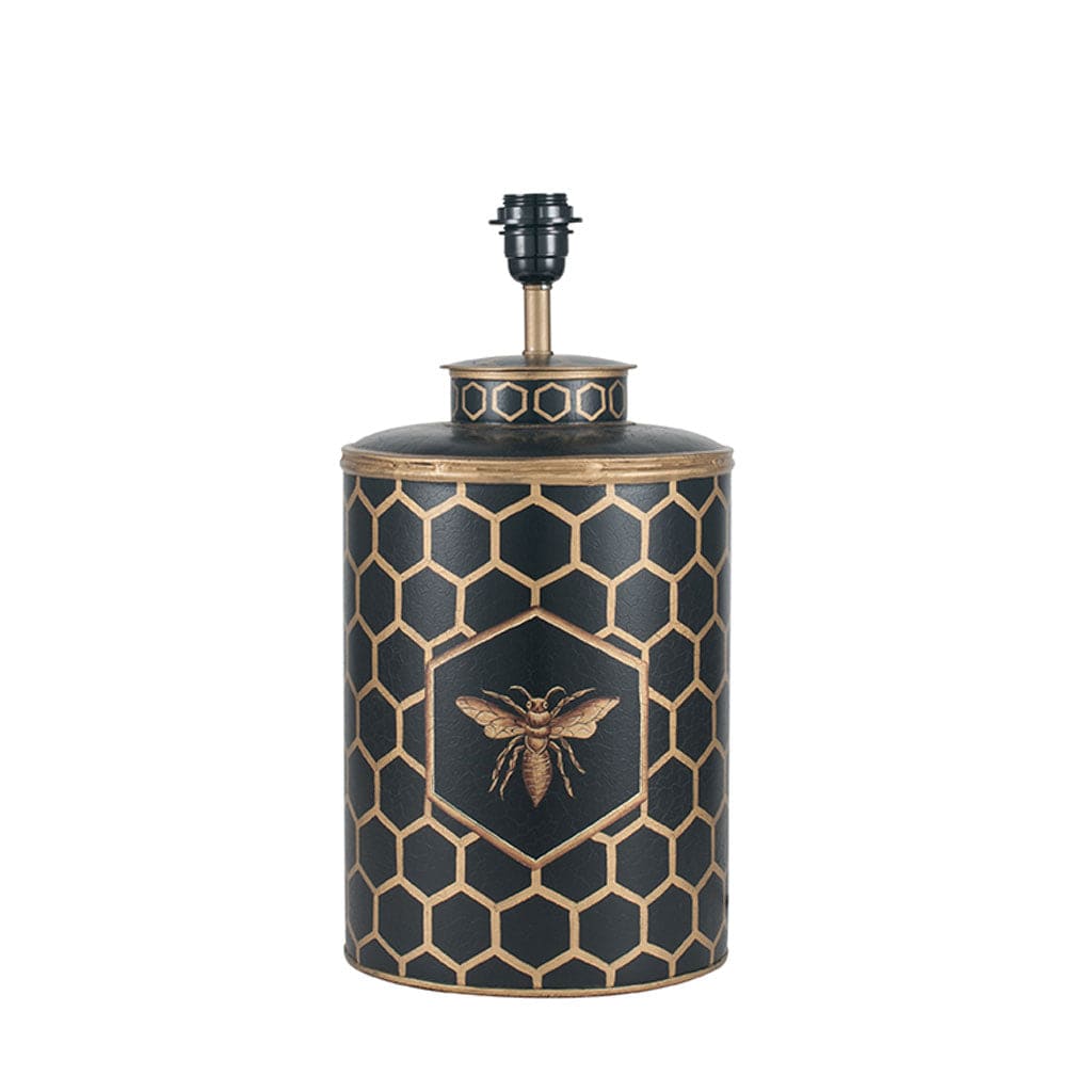 Black Honeycomb Hand Painted Table Lamp