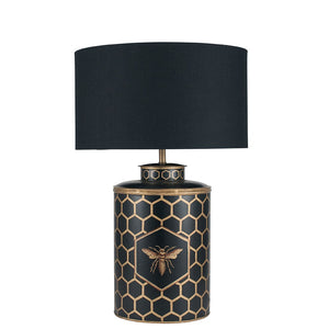Black Honeycomb Hand Painted Table Lamp