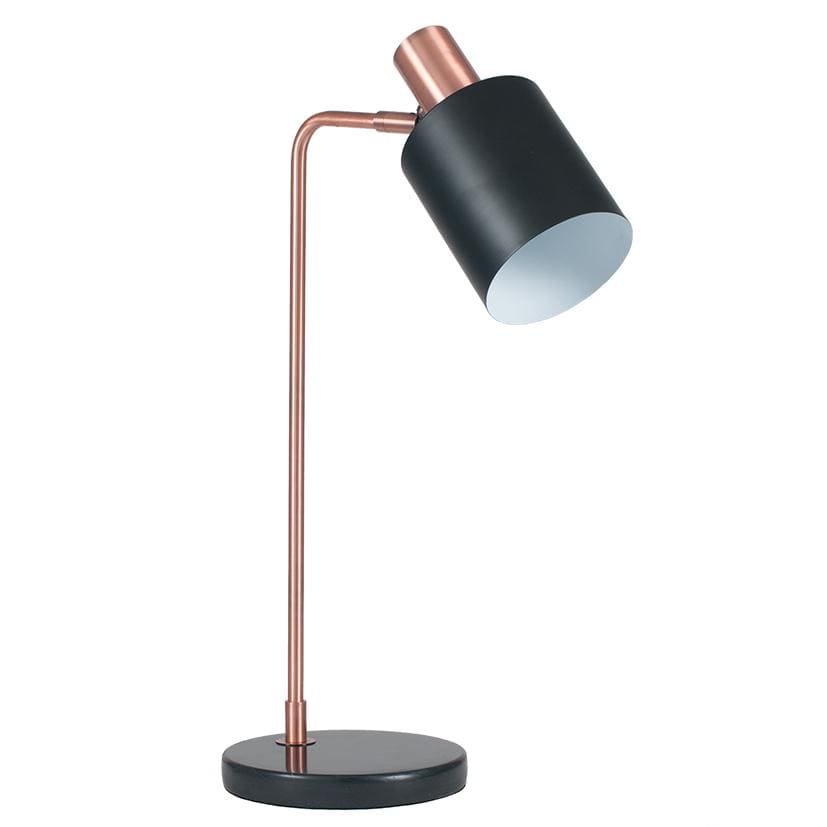 Black & Antique Copper Task Table Lamp