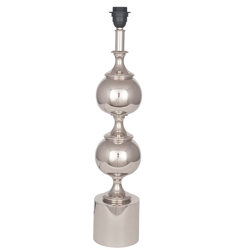 Nickel Aluminium 2 Ball Tall Foot Table Lamp