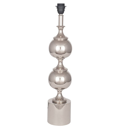 Nickel Aluminium 2 Ball Tall Foot Table Lamp