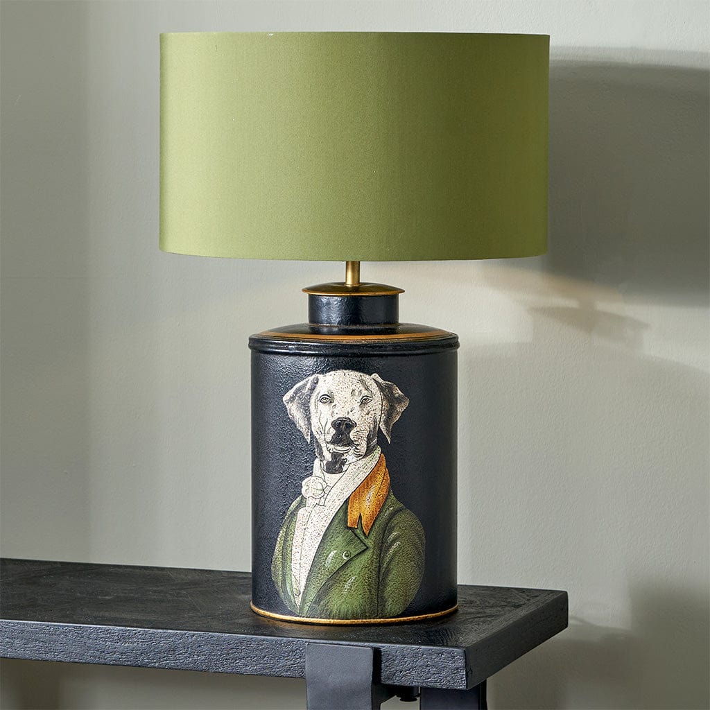 Black Hand Painted Dog Table Lamp