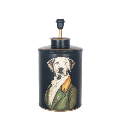 Black Hand Painted Dog Table Lamp