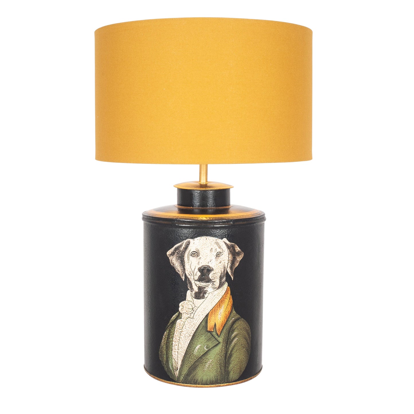 Black Hand Painted Dog Table Lamp