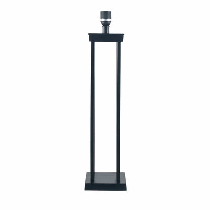 Matt Black Four Post Tall Table Lamp with Stratus Charcoal