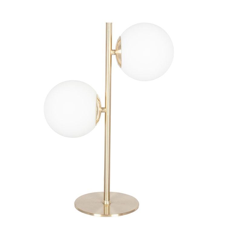 White Orb and Gold Metal Table Lamp