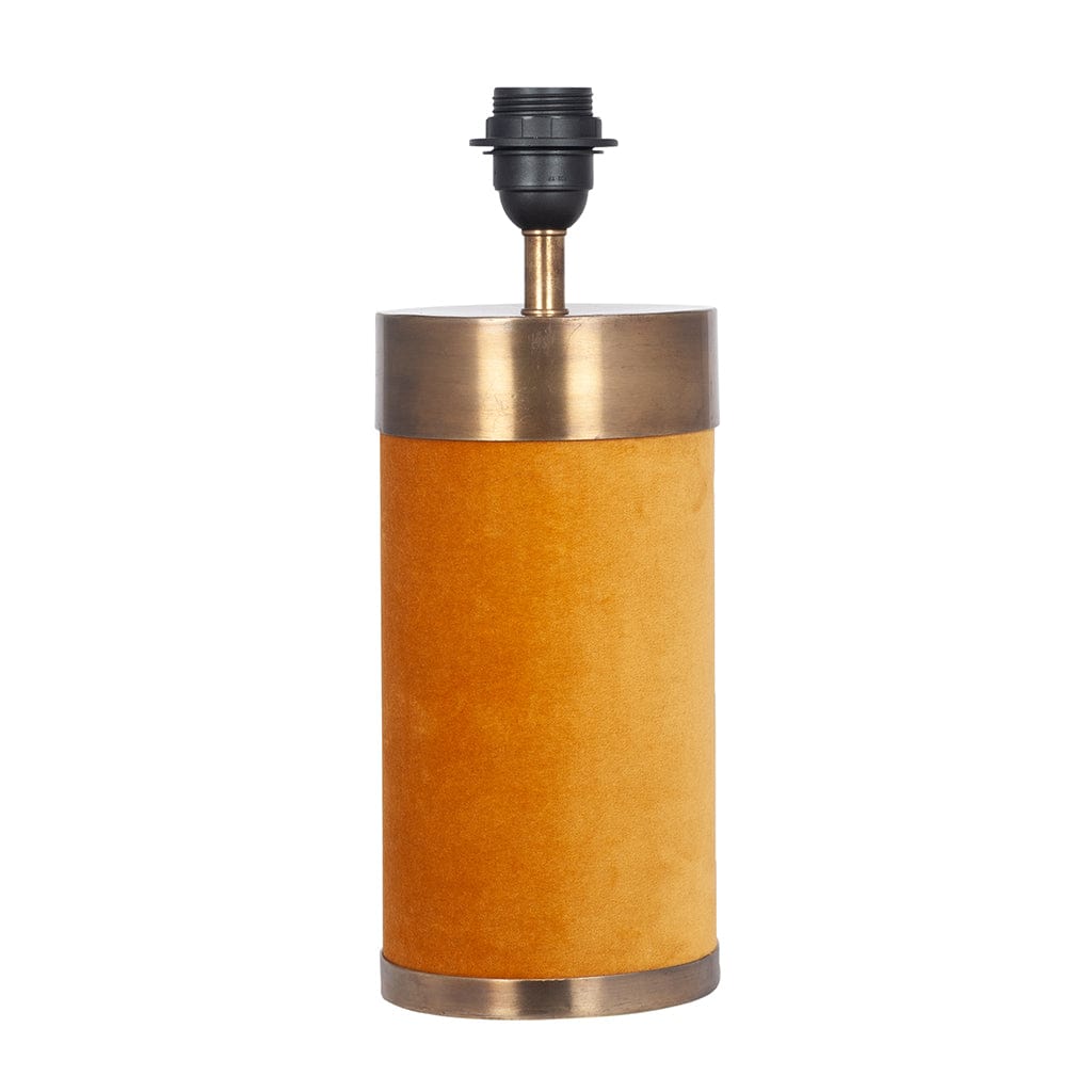 Mustard Velvet & Antique Gold Metal Table Lamp Base Only