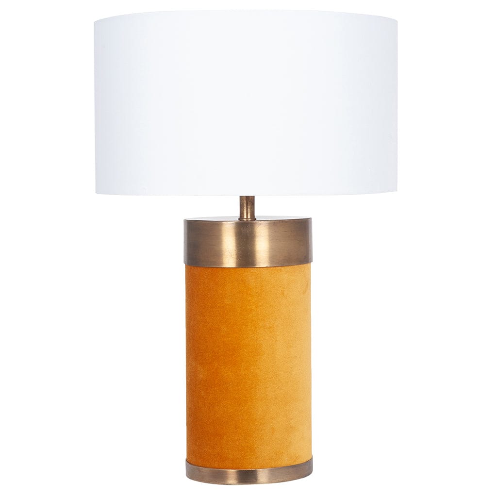 Mustard Velvet & Antique Gold Metal Table Lamp Base Only