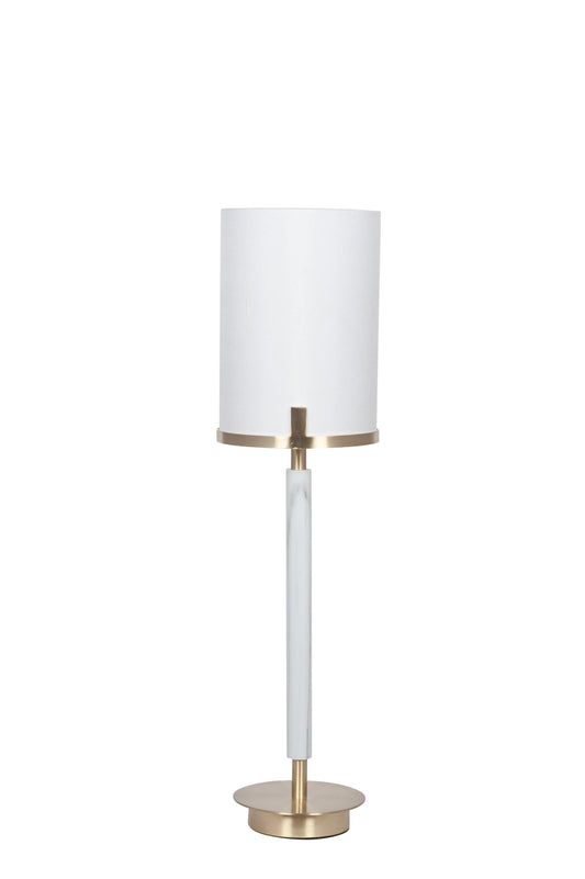 Champagne Gold Metal and Marble Effect Table Lamp