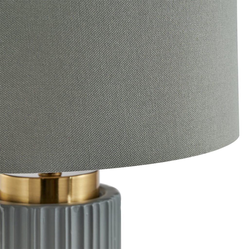 Ionic Grey Textured Ceramic & Gold Metal Table Lamp