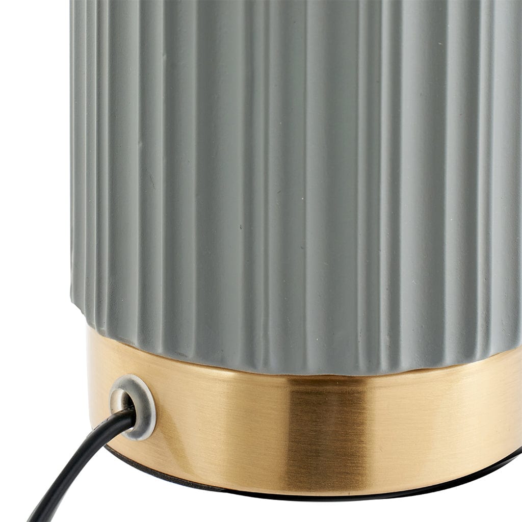 Ionic Grey Textured Ceramic & Gold Metal Table Lamp