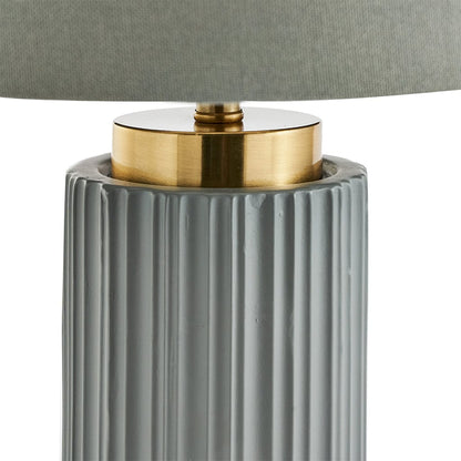 Ionic Grey Textured Ceramic & Gold Metal Table Lamp