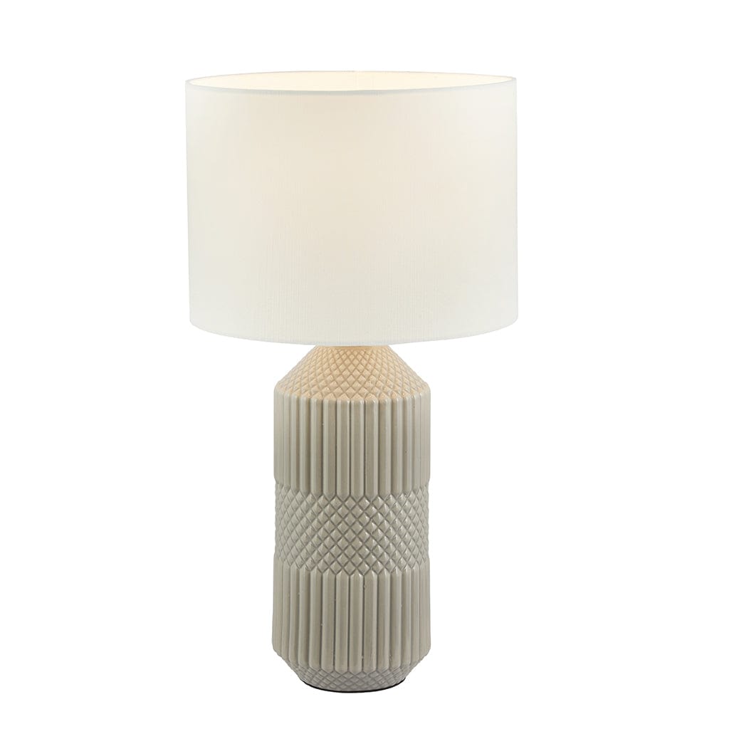 Meribel Grey Geo Textured Tall Ceramic Table Lamp