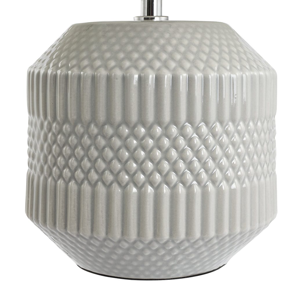 Meribel Grey Geo Textured Ceramic Table Lamp