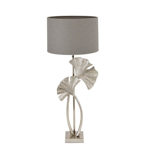 Gingko Champagne Metal Tall Leaf Table Lamp