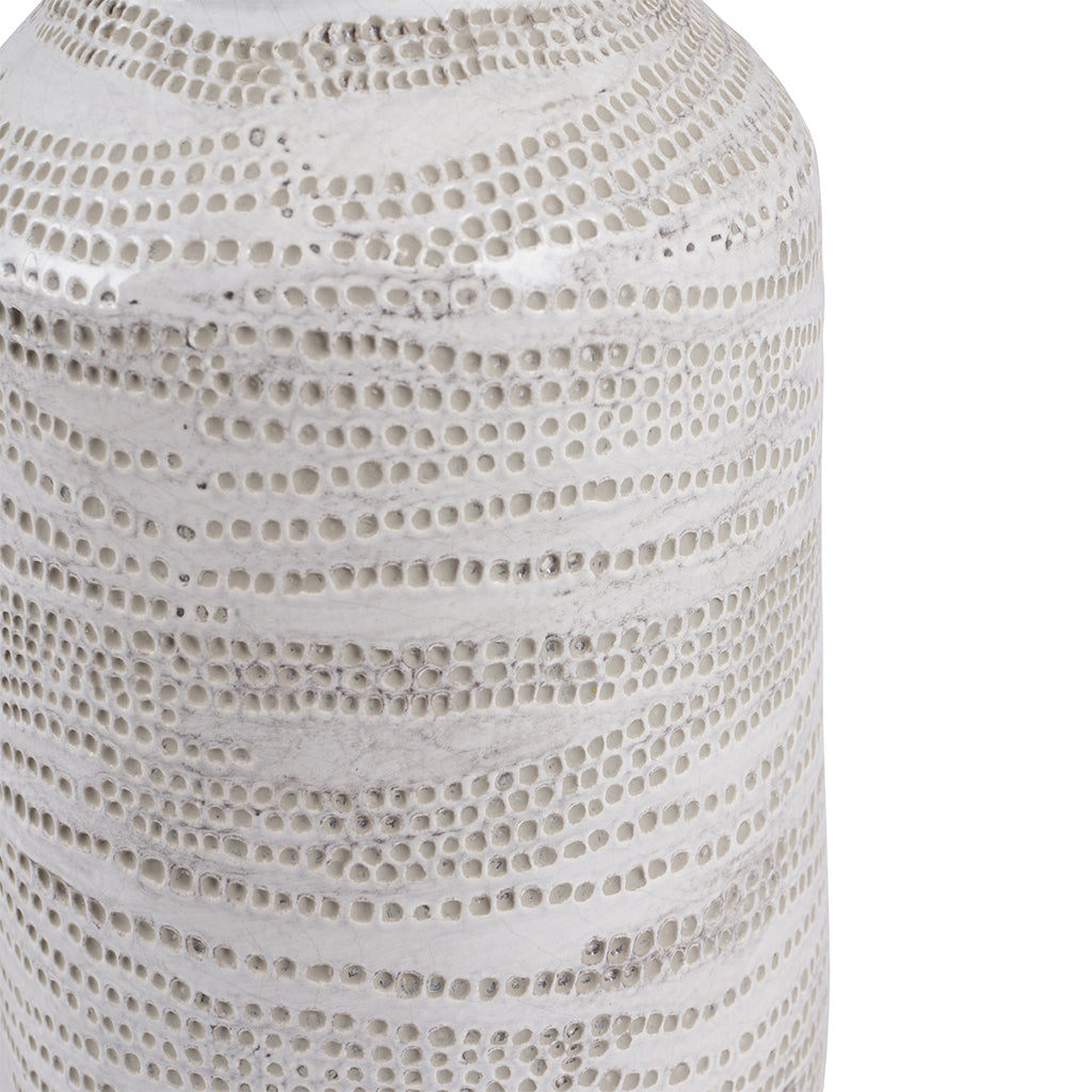 Alina White Dot Design Stoneware Table Lamp