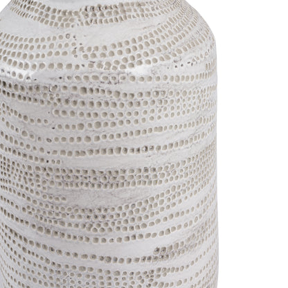 Alina White Dot Design Stoneware Table Lamp