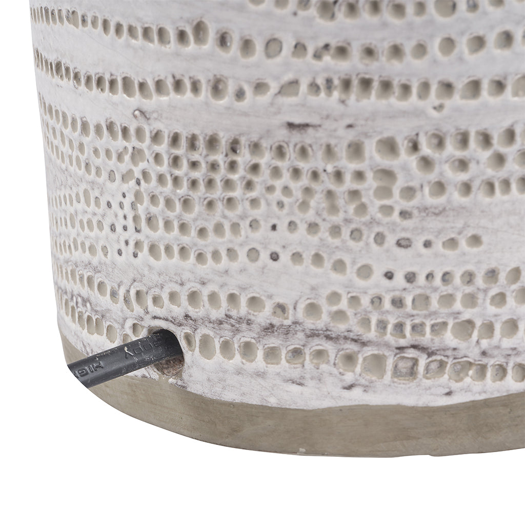 Alina White Dot Design Stoneware Table Lamp