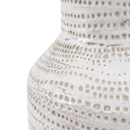 Alina White Dot Design Stoneware Table Lamp