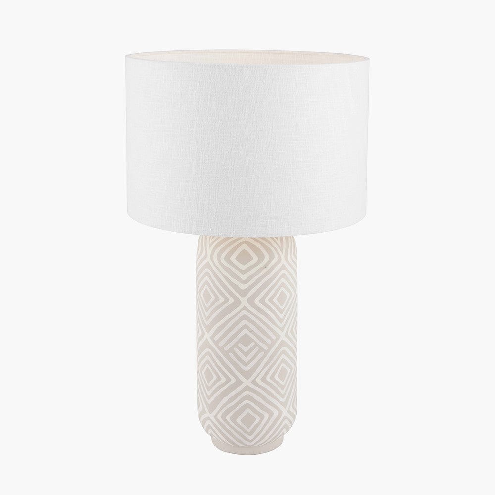 Margot Grey Patterned Stoneware Table Lamp