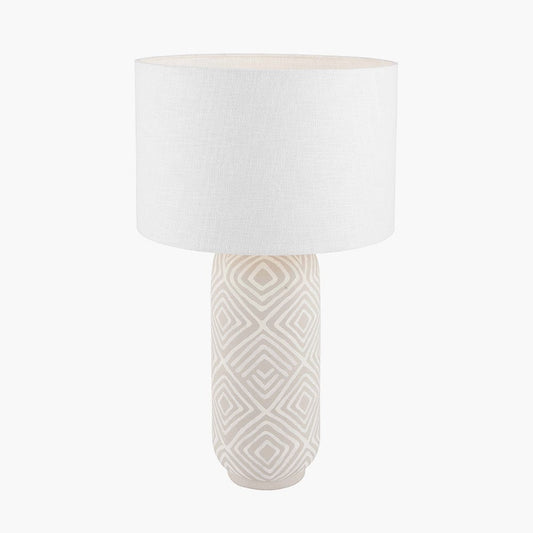 Margot Grey Patterned Stoneware Table Lamp