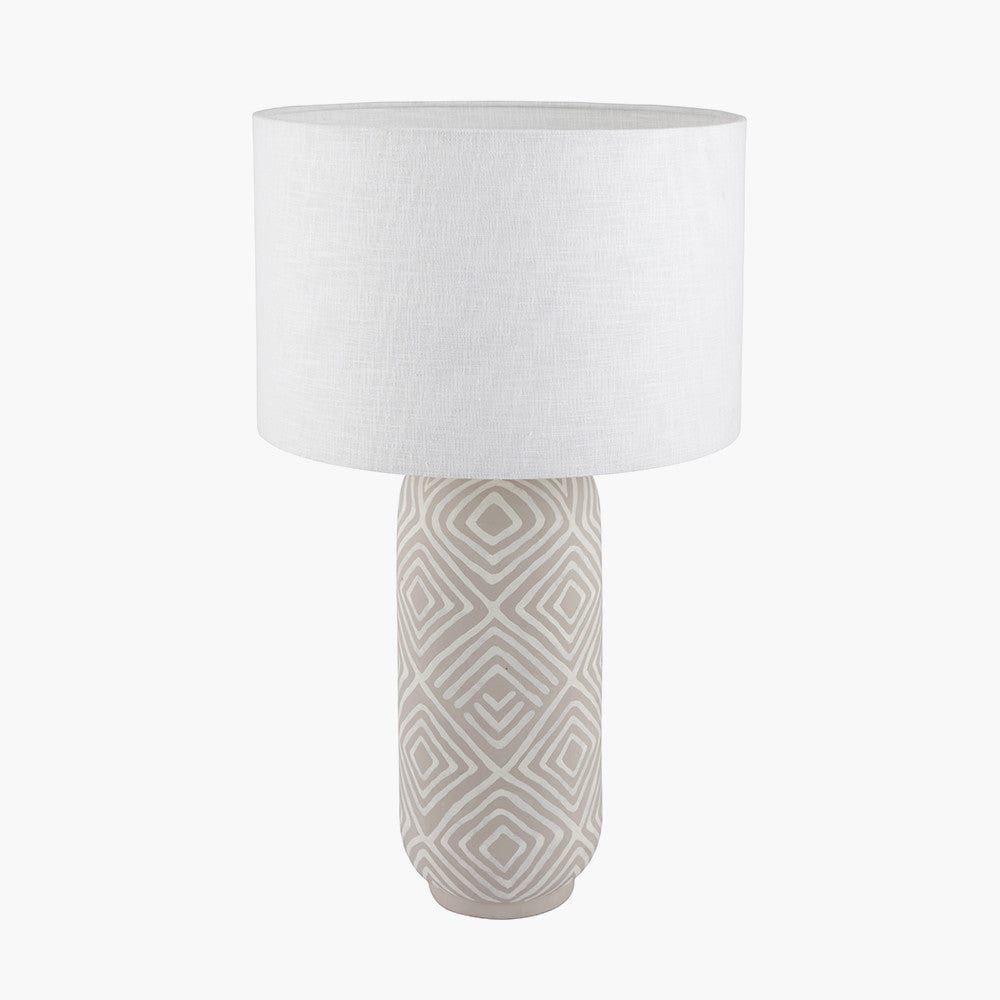 Margot Grey Patterned Stoneware Table Lamp