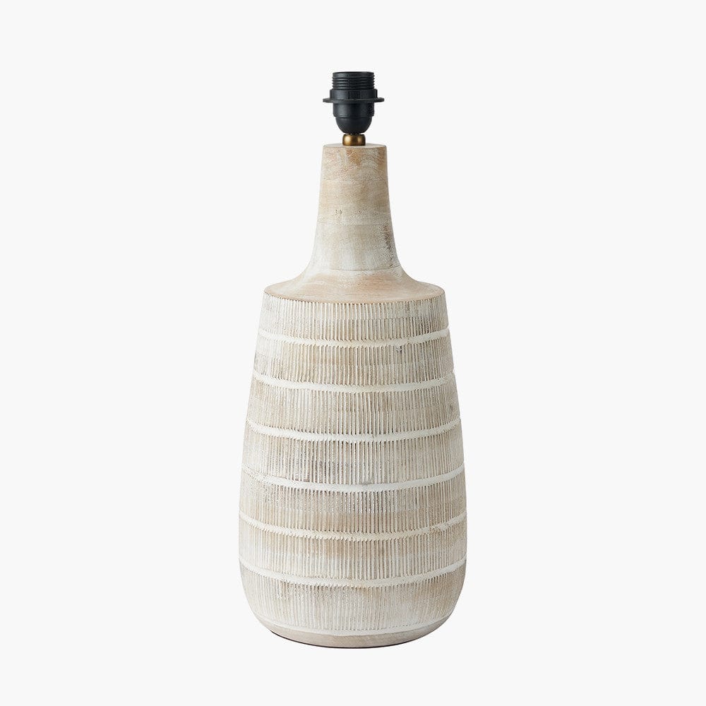 Dambula Wash Stripe Wooden Table Lamp with Sigrid Sandstone