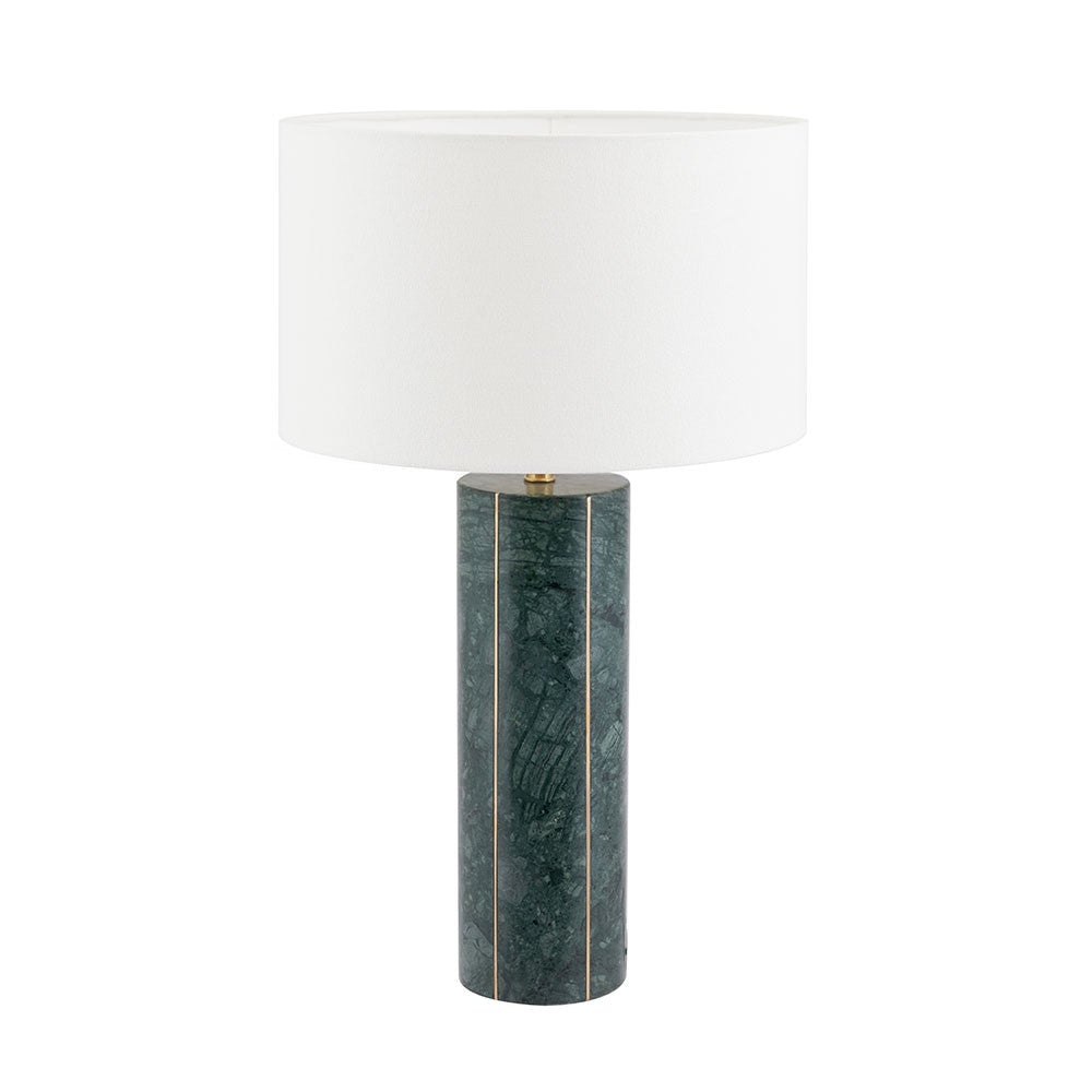 Venetia Green Marble & Gold Metal Tall Table Lamp