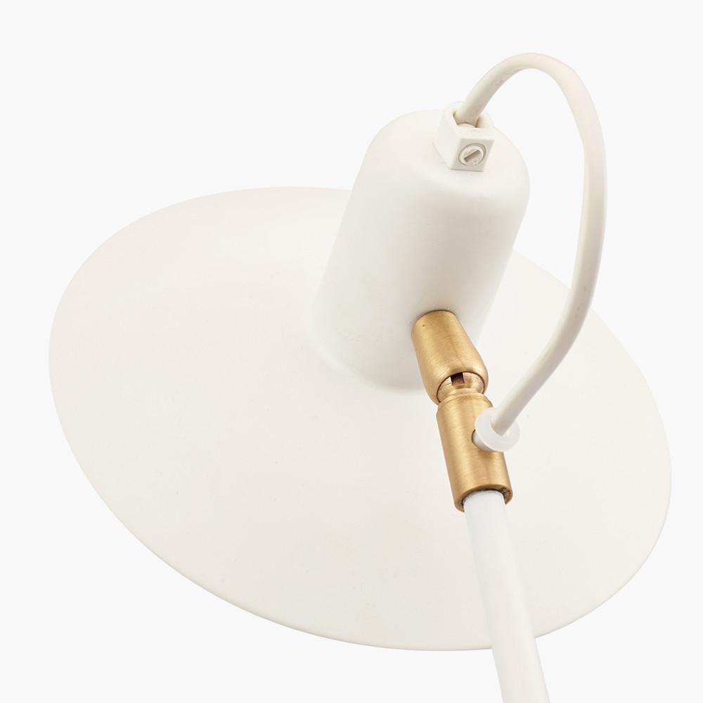 Matt White Metal Angle Arm Task Table Lamp