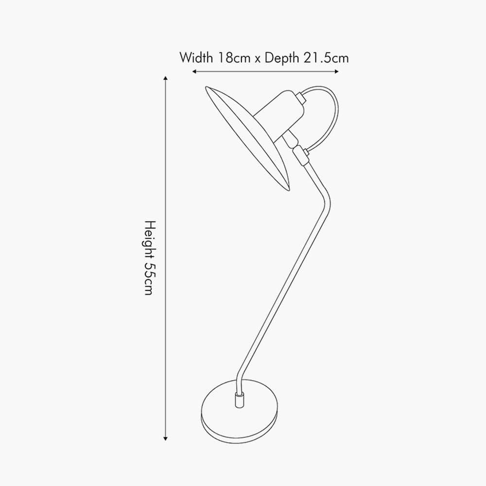 Matt White Metal Angle Arm Task Table Lamp